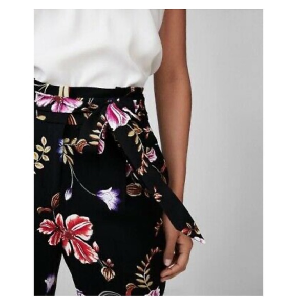 Express High Waisted Floral Ankle Pants - Picture 2 of 3